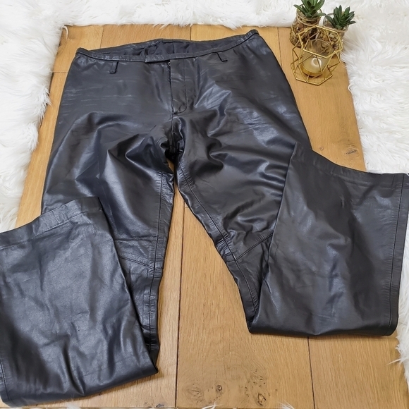 Bettina Liano Leather wide leg Pants #1194
